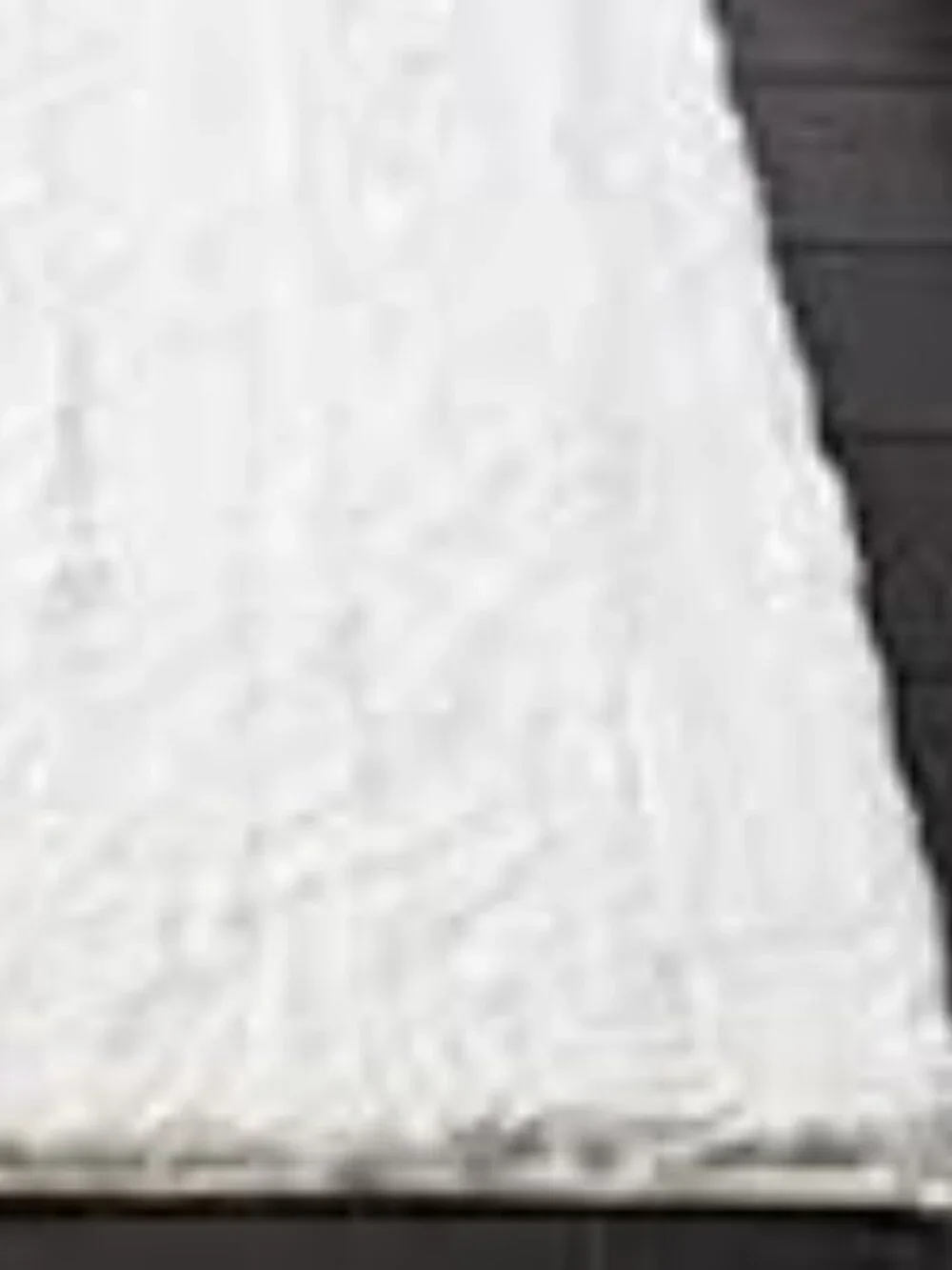 SAFAVIEH Washable Rug Faux Rabbit Fur Shag 3' x 5' Off-White, Slip Resistant
